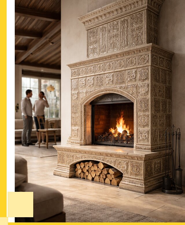 Купить изразцовый камин в Тулуне от 269750 р. | ЭриданТлн