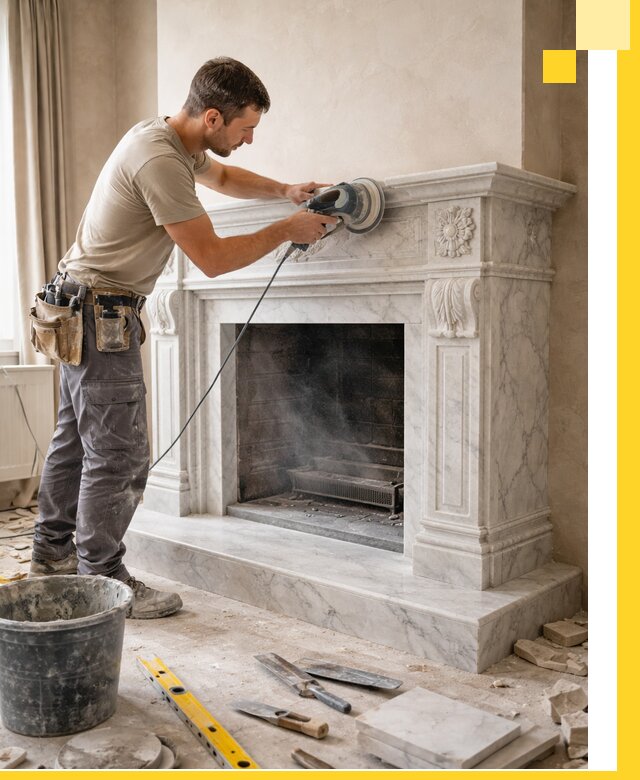 Изготовление и установка мраморных каминов в Тулуне под ключ