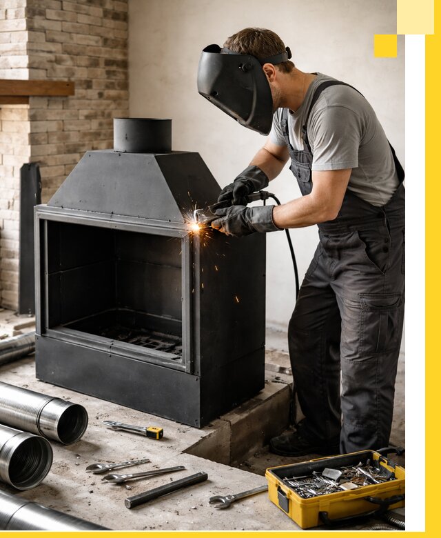 Продажа и установка металлических каминов в Тулуне под ключ