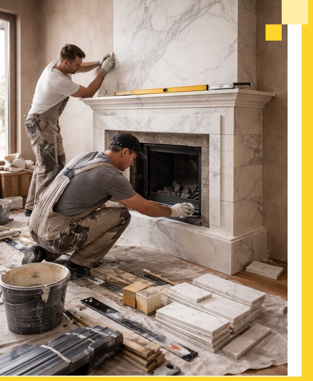 Отделка каминов в Тулуне качественные облицовочные работы