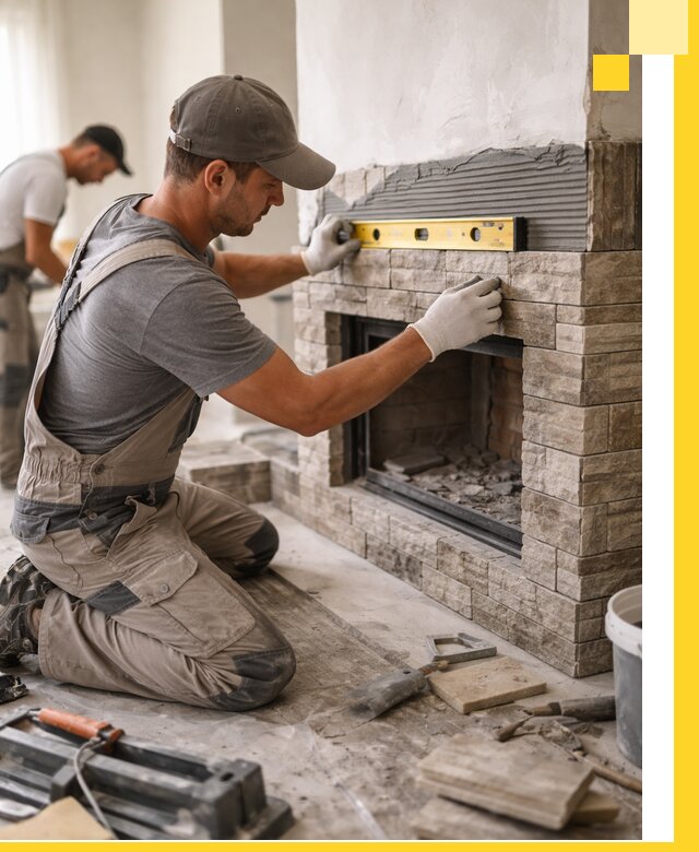 Облицовка каминов в Тулуне, монтаж и отделка натуральным камнем