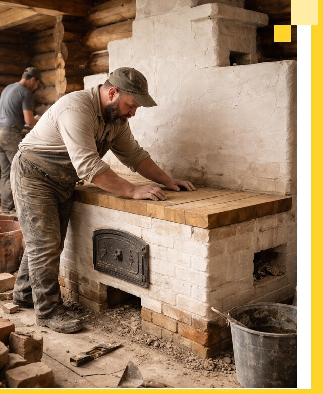 Проектирование и установка русской печи с лежанкой в Тулуне