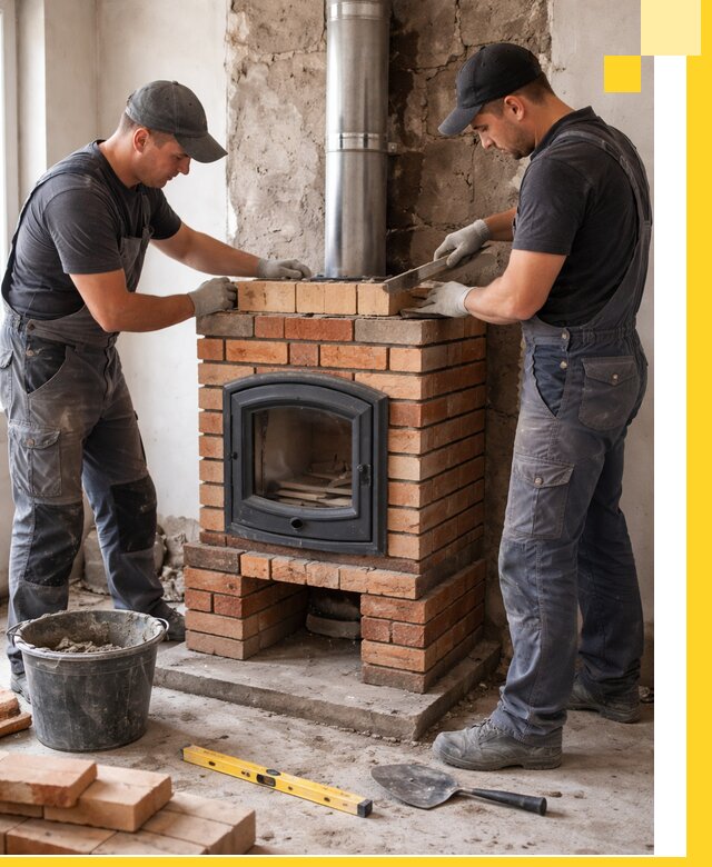 Монтаж печи камина под ключ в Тулуне с гарантией и пусконаладкой