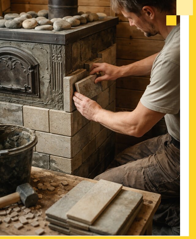 Облицовка банных печей в Тулуне профессиональная отделка