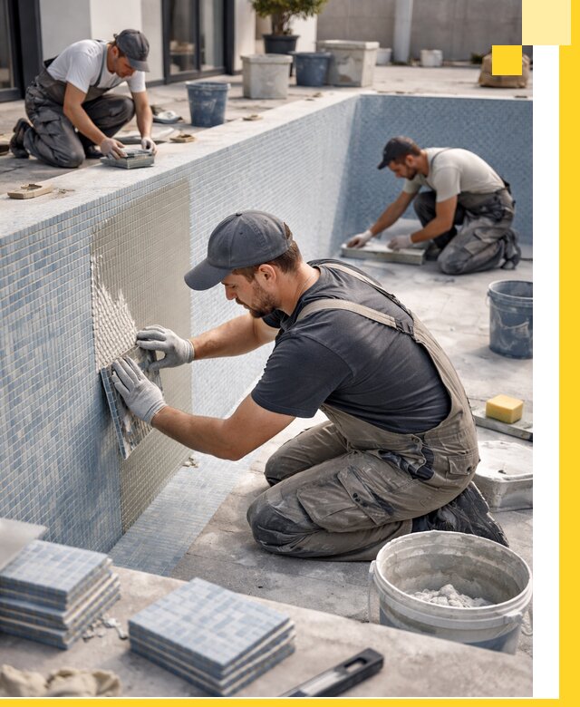 Облицовка бассейнов в Тулуне плитка мозаика гидроизоляция