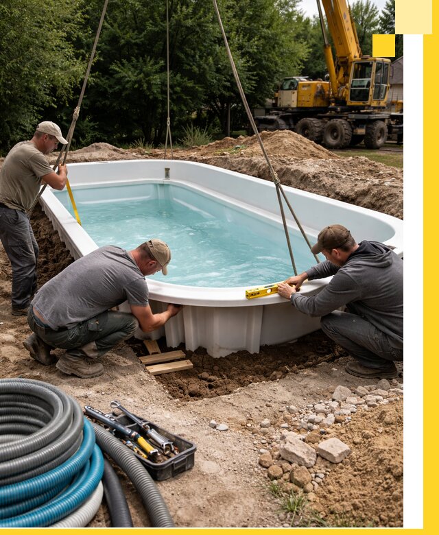 Установка и монтаж композитных бассейнов под ключ в Тулуне