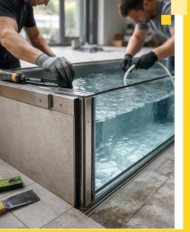 Проектирование и монтаж стеклянных бассейнов в Тулуне