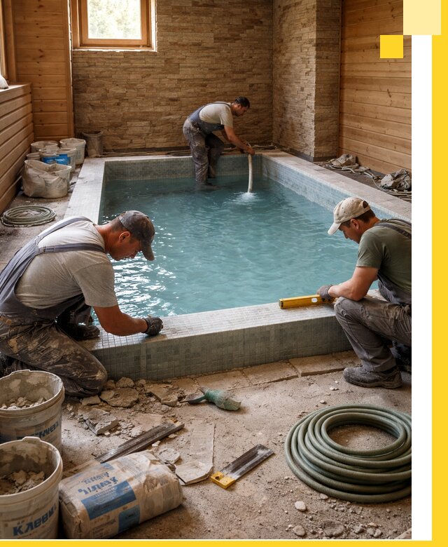 Проектирование и строительство бассейнов для бани в Тулуне