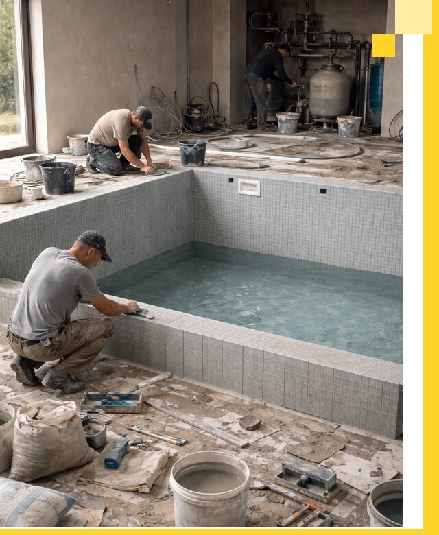 Строительство и монтаж бассейнов в помещении в Тулуне