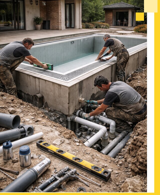 Строительство переливных бассейнов в Тулуне под ключ