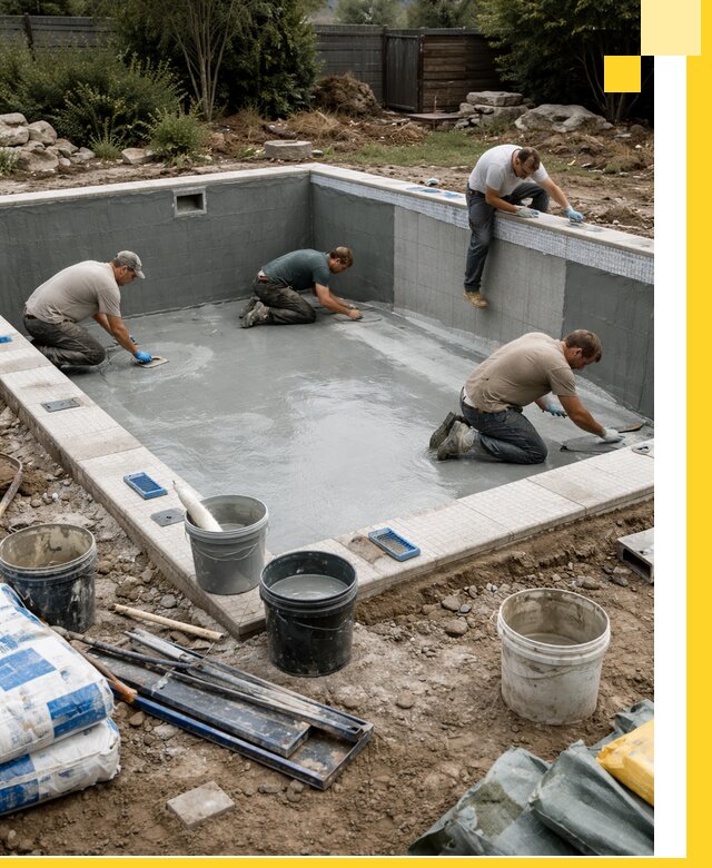 Изготовление и монтаж чаши бассейна под ключ в Тулуне