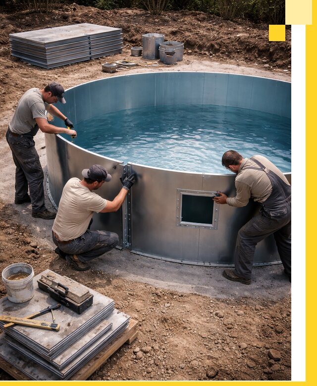 Круглые бассейны под ключ в Тулуне проектирование и монтаж