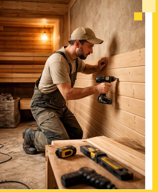 Профессиональная внутренняя отделка бани в Тулуне под ключ