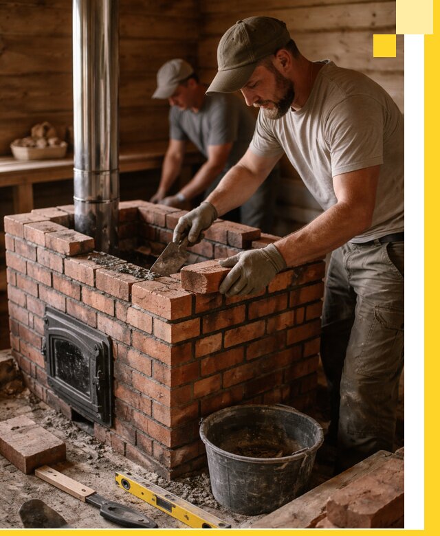 Кирпичные печи для бани под ключ в Тулуне, проект и монтаж