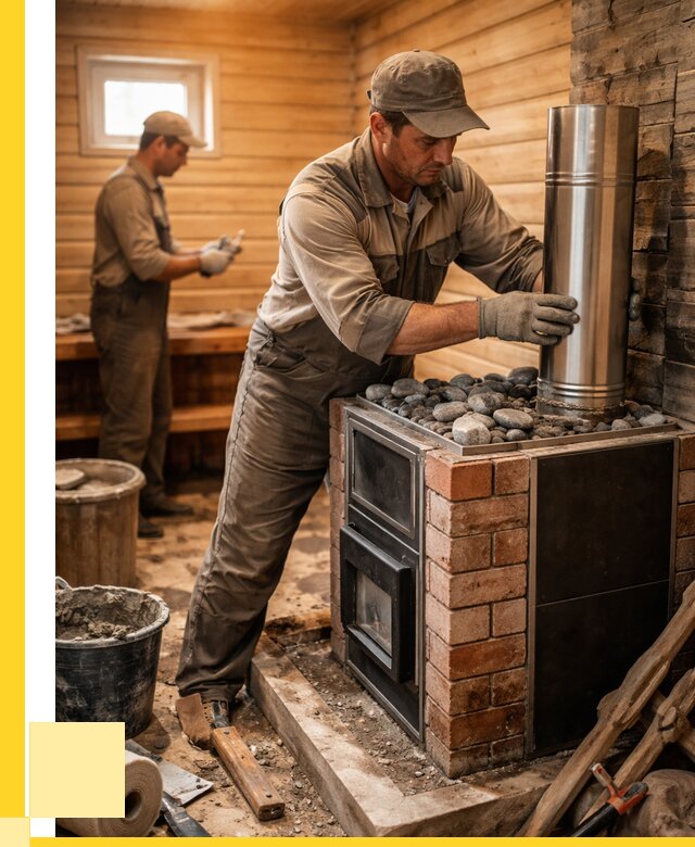 Монтаж печи в бане под ключ в Тулуне от 21580 р. | ЭриданТлн