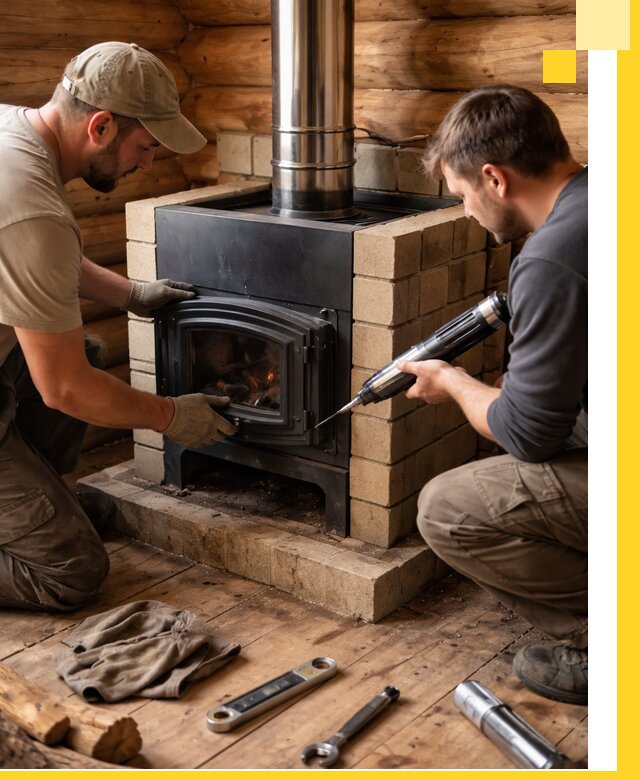 Монтаж и установка печи в бане под ключ с гарантией в Тулуне