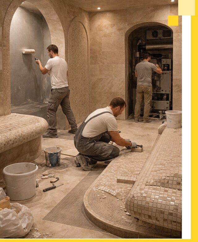 Строительство бани с хамамом и бассейном под ключ в Тулуне