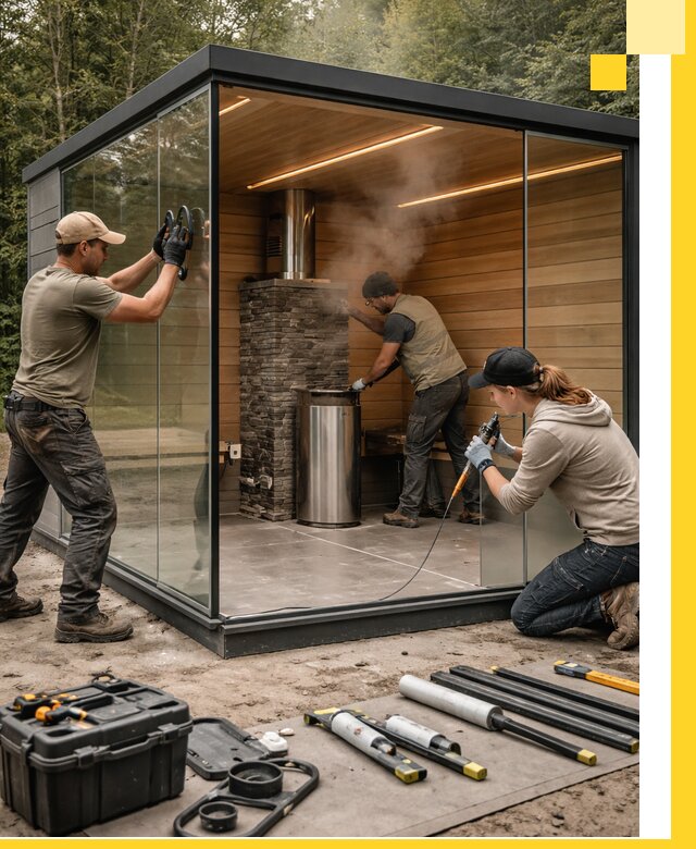 Проектирование и строительство стеклянных бань в Тулуне