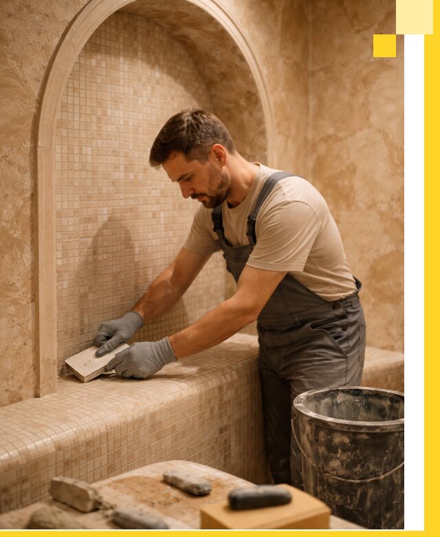 Профессиональная отделка хамамов с мозаикой под ключ в Тулуне