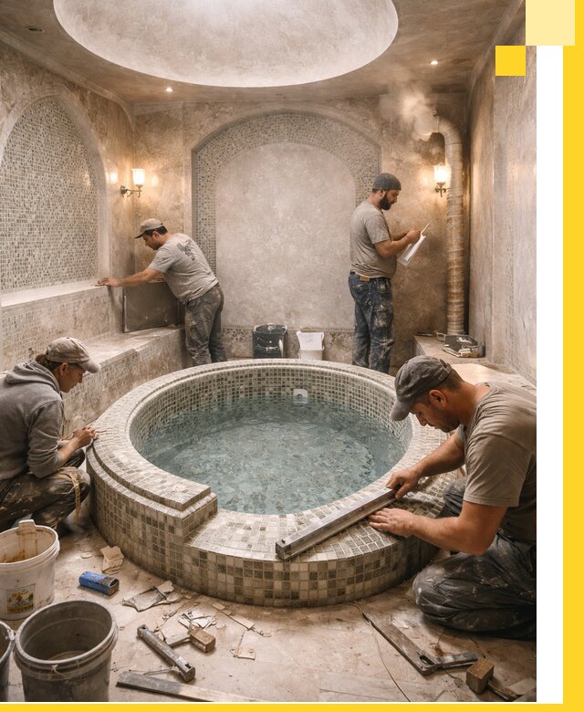 Профессиональное строительство хамама с бассейном в Тулуне под ключ