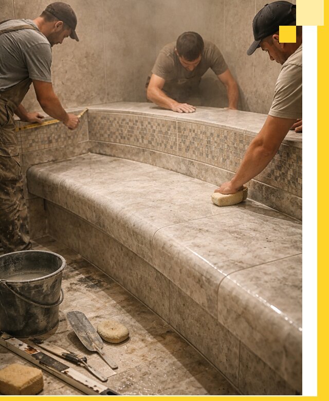 Изготовление и установка сидений для хамама в Тулуне