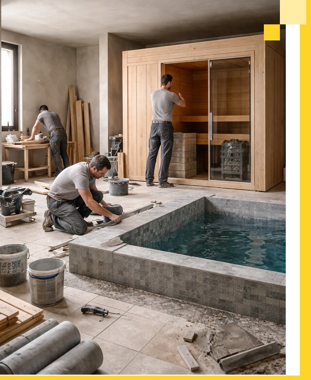 SPA зоны под ключ с бассейном сауной и печью в Тулуне